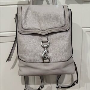 Rebecca Minkoff Pebbled Leather Backpack in Light Gray
